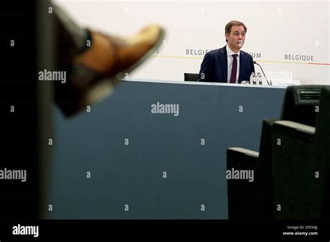 Prime Minister Alexander De Croo Pictured During A Press Conference After A Meeting Of The