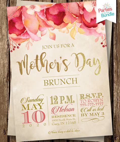 Floral Watercolor Mother S Day Brunch Invitation Etsy In 2020 Mothers Day Brunch Brunch