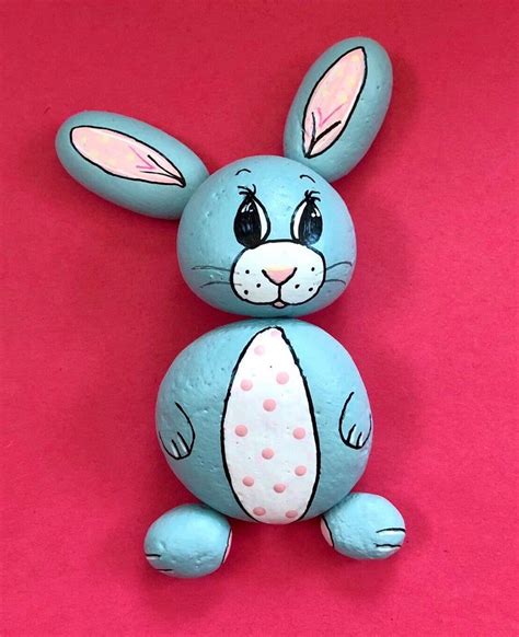 Bunny Rabbit Painted Rock Puzzle Toy Painted Rocks Building Etsy