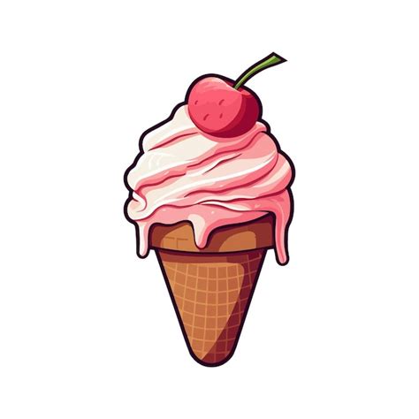 Ilustración de vector de cono de helado Vector Premium