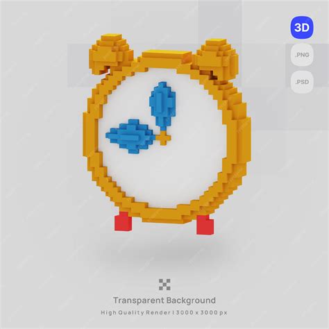 Premium Psd 3d Icon Clock Education Class School Voxel Illustration