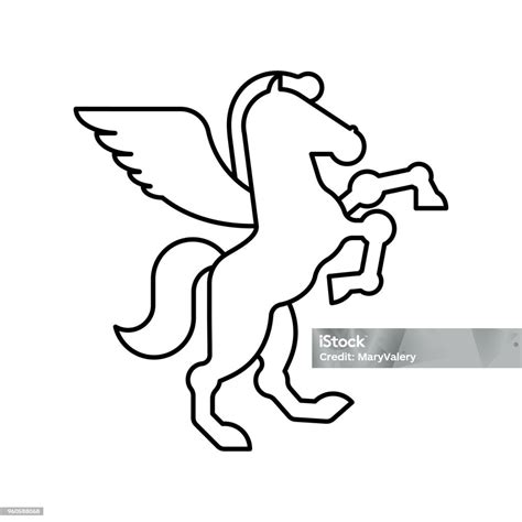 Symbole Héraldique De Pegasus Signe Animal Pour Blason Royal Horse