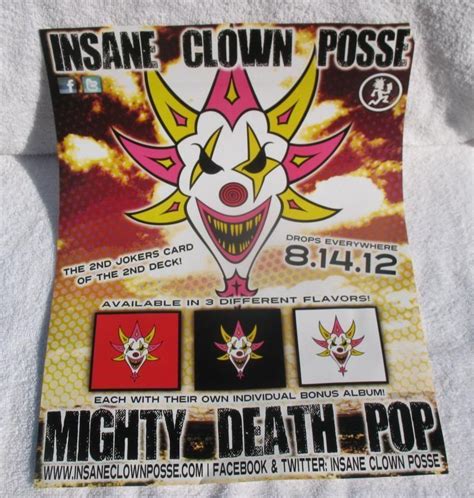 Icp Insane Clown Posse Mighty Death Pop Cd Release Promo Poster 12 X