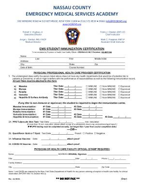 Fillable Online Nassau County Emergency Medical Services Academy Fax