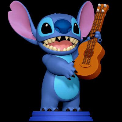 Stitch With A Guitar Lilo And Stitch 3D Model By SillyToys