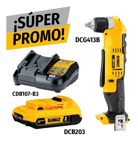 Taladro Angular Dewalt Dcd B V Brushless Cargador Pila