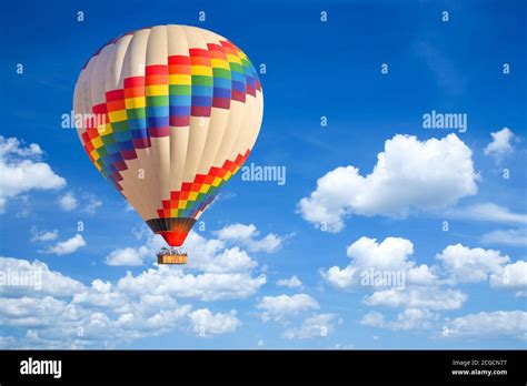 Hot Air Balloon And Blue Sky Stock Photo Alamy