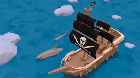 3D Low Poly Pirate Ship Akhromul Hakim Pirate Art Low Poly Pirate