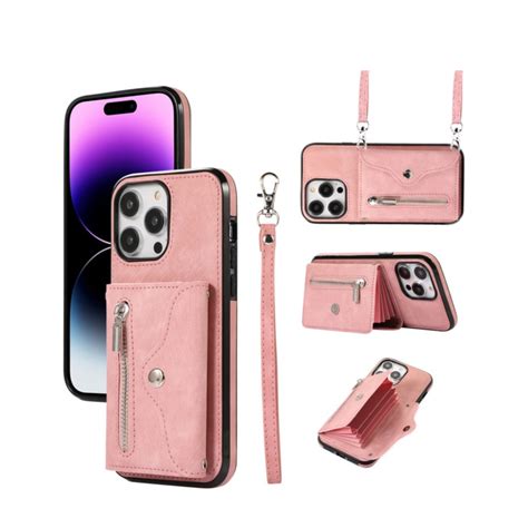 Iphone Pro Necklace Leder H Lle Rfid Schutz Rosa