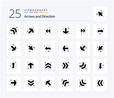 Arrow 25 Solid Glyph Icon Pack Including Left Arrow Full Right