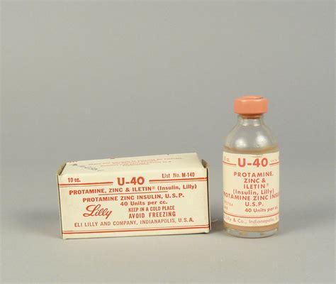 U 40 Protamine Zinc And Iletin Insulin Lilly 10cc List No M 140 National Museum Of