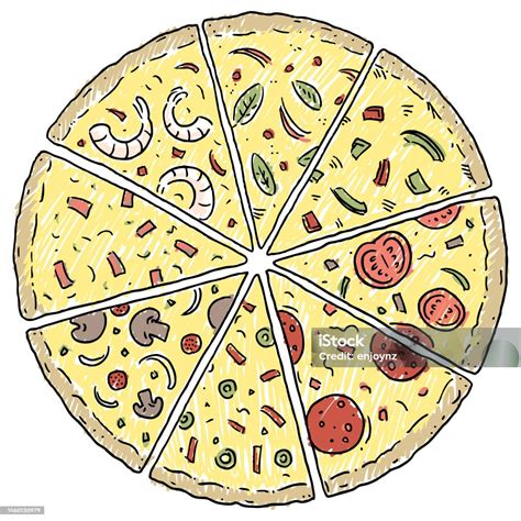 Gambar Doodle Sketsa Pizza Ilustrasi Stok Unduh Gambar Sekarang