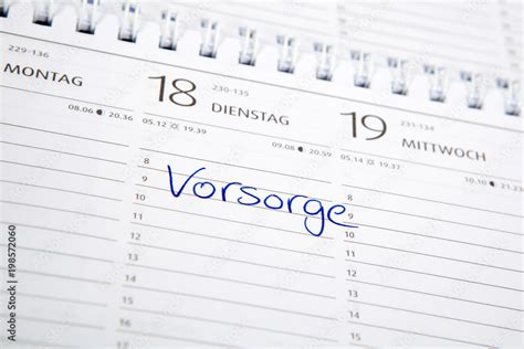 Eintrag Im Kalender Vorsorge Stock Foto Adobe Stock