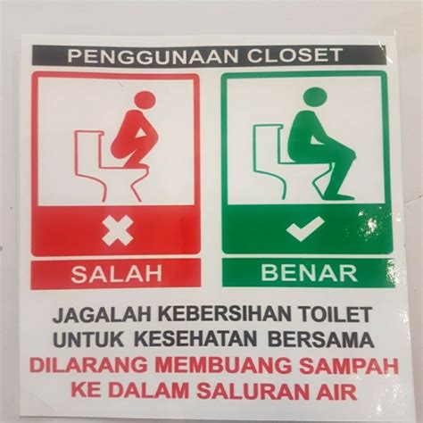 Jual Sticker Penggunaan Closet Jagalah Kebersihan Toilet 20x20cm Sign K3 Jakarta Barat Garda