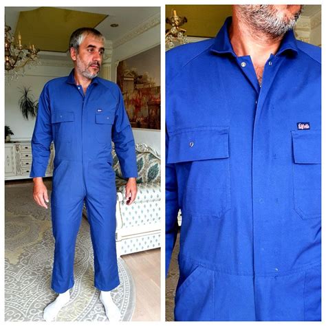 Unisex One Piece Mens Coveralls Vintage Blue Jumpsuit Mens Overalls