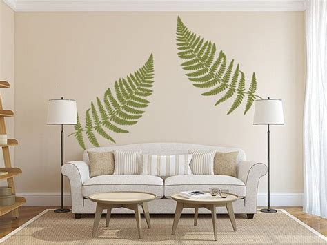 Fern Wall Decal Large Leaf Decals Vinyl Wall Decal Leaves Etsy