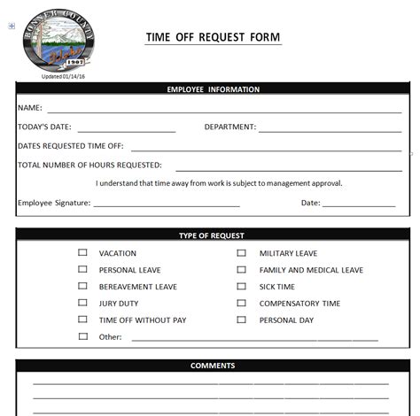 19 Official Time Off Request Form Templates Word Excel Samples