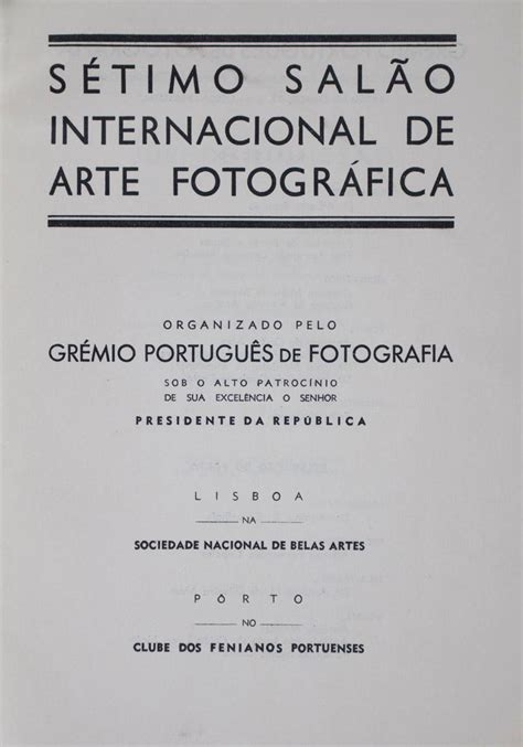 SÃ timo SalÃo Internacional de Arte FotogrÃfica by Cazalis A