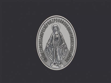 Virgen Milagrosa Miraculous Medal 3d Model 3d Printable Cgtrader