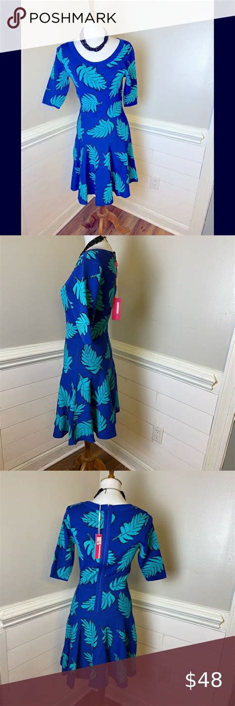 Plenty By Tracy Reese Anthropologie Tropical Leaf Print Knit Dress M