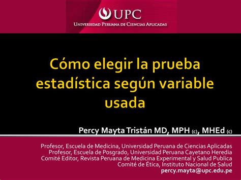 Ppt C Mo Elegir La Prueba Estad Stica Seg N Variable Usada Powerpoint