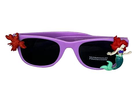 Purple Little Mermaid Ariel Sebastian Custom Kids Sunglasses Purple