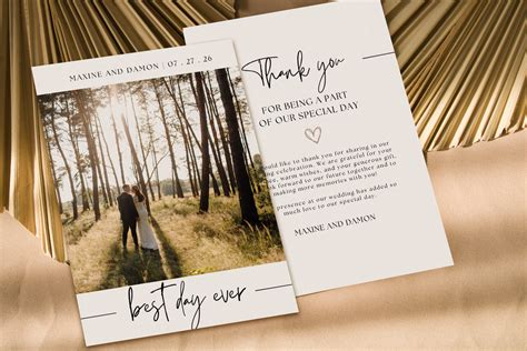 Wedding Thank You Card Canva Template Graphic By