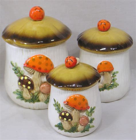 Vintage Sears Roebuck Merry Mushroom Three Piece Ceramic