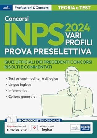 Concorsi INPS 2024 Vari Profili Teoria E Test Per La Preselettiva Con