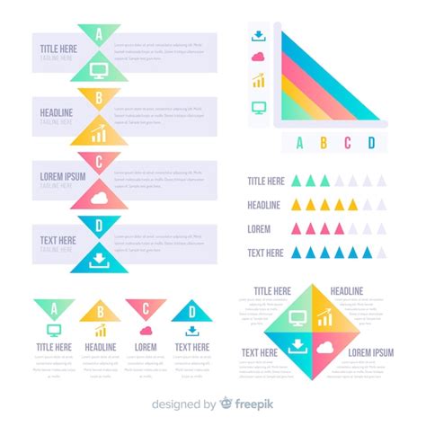 Flache Infographic Elemente Mit Statistiksammlung Kostenlose Vektor