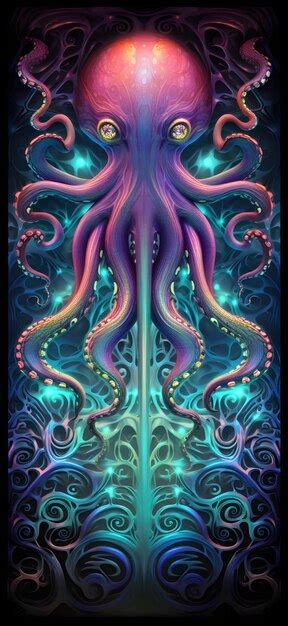 Premium AI Image | photo of iridescent octopus god