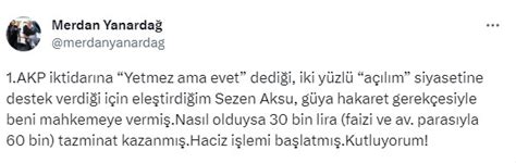 Sezen Aksu Merdan Yanardağ ı icraya verdi Son Dakika