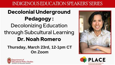 Indigenous Education Speakers Series Noah Romero Youtube