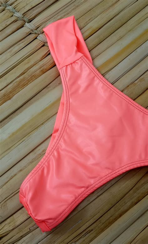 Calcinha De Biqu Ni Fio Dental Laranja Neon Ilha Bikini