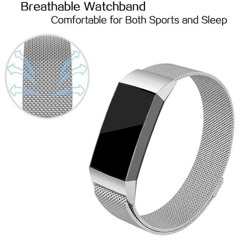 Billig Milanese Loop Armband Fitbit Charge Silver