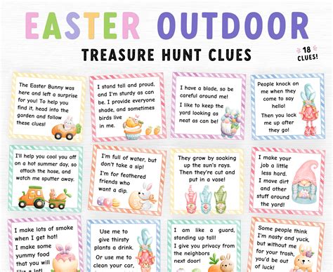 Outdoor Easter Treasure Hunt Clues Easter Scavenger Hunt For Kids