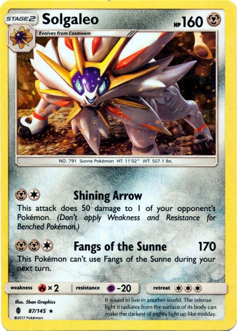 Pokémon Sun and Moon Guardians Rising Card 087 Solgaleo Standard Holo