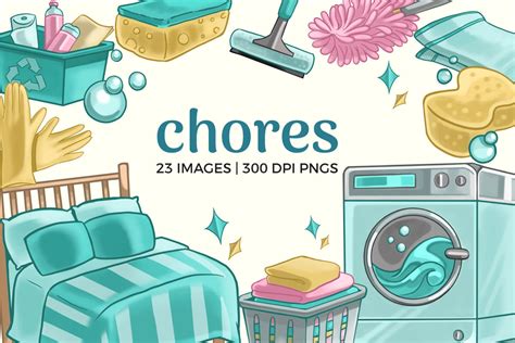 House Chores Clipart Graphic By Theclipatelier · Creative Fabrica