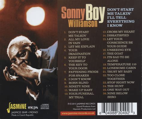 Egroj World Sonny Boy Williamson Don T Start Me Talkin I Ll Tell