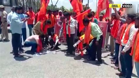 Karnataka Bajrang Dal Workers Protest Against Congress Manifesto In Mysuru