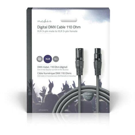 NEDIS Câble Numérique DMX 110 Ohms XLR Mâle à 3 Broches XLR Femelle à