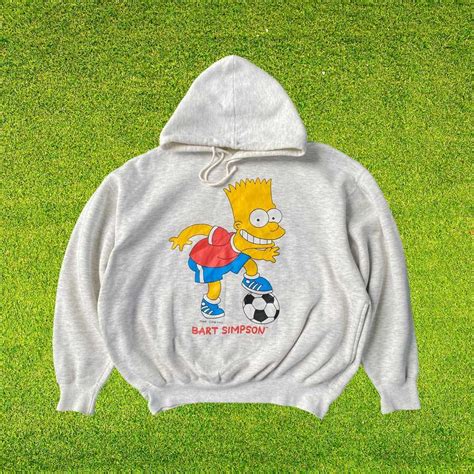 The Simpsons × Vintage 1994 Bart Simpson Hoodie Gray Gem