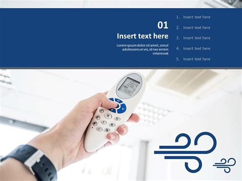 Free Powerpoint Sample Air Conditioner And Remote Control