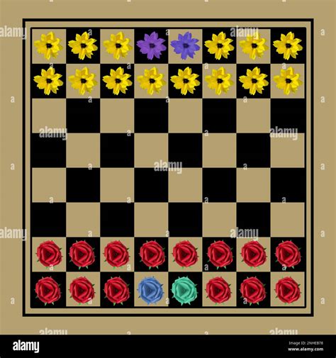 Spring Flowers Chess Creative Art Design Stock Photo Alamy