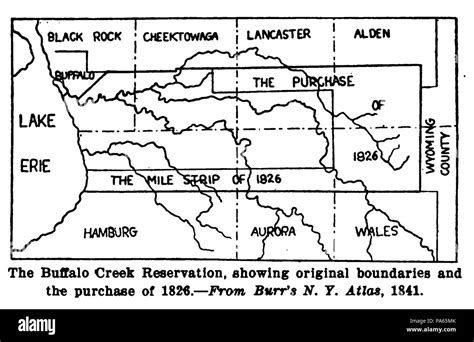 256 Buffalo Creek Reservation in 1841 map Stock Photo - Alamy