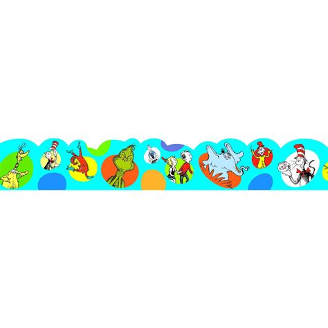 6 Pk Dr Seuss Bubbles Deco Trim Bulletin Board Borders Seuss