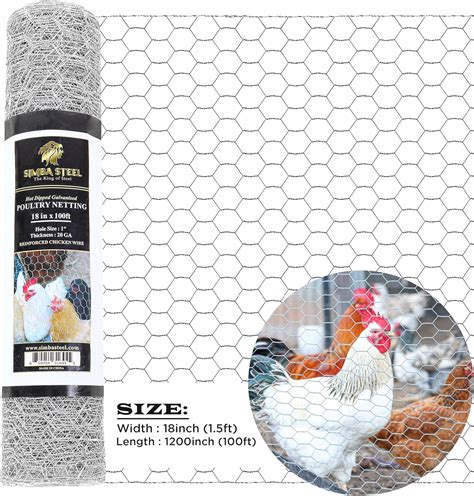 Amazon Simba Steel Chicken Wire In X Ft X Mesh X Ga