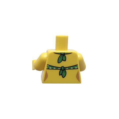Lego Yellow Beach Person With White Dotted Green Bikini Minifig Torso Brick Owl