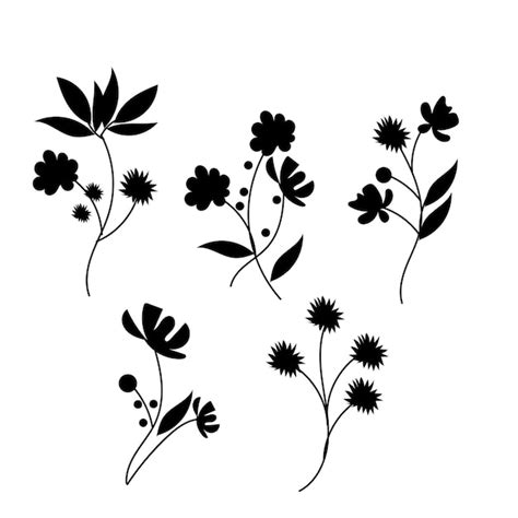 Premium Vector Vector Black Leaves Silhouettes Collection