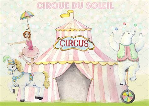 Watercolor Circus Clipart Images Circus Background Backdrops